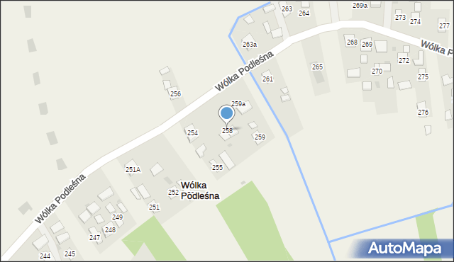 Wólka Podleśna, Wólka Podleśna, 258, mapa Wólka Podleśna