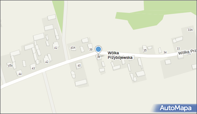 Wólka Przybójewska, Wólka Przybójewska, 38, mapa Wólka Przybójewska