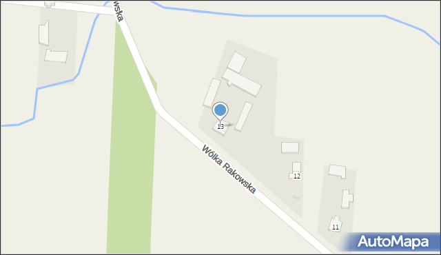 Wólka Rakowska, Wólka Rakowska, 13, mapa Wólka Rakowska