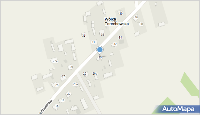 Wólka Terechowska, Wólka Terechowska, 30, mapa Wólka Terechowska