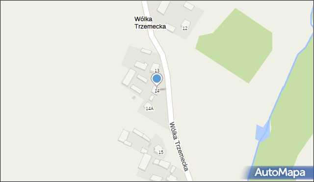 Wólka Trzemecka, Wólka Trzemecka, 14, mapa Wólka Trzemecka