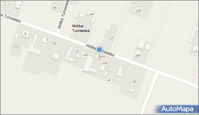 Wólka Turowska, Wólka Turowska, 12, mapa Wólka Turowska