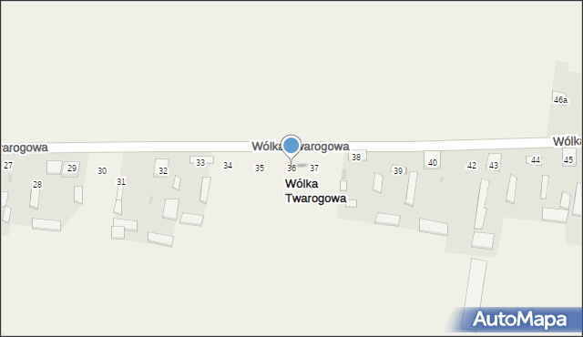 Wólka Twarogowa, Wólka Twarogowa, 36, mapa Wólka Twarogowa