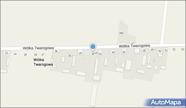 Wólka Twarogowa, Wólka Twarogowa, 42, mapa Wólka Twarogowa