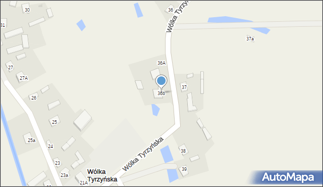 Wólka Tyrzyńska, Wólka Tyrzyńska, 36b, mapa Wólka Tyrzyńska