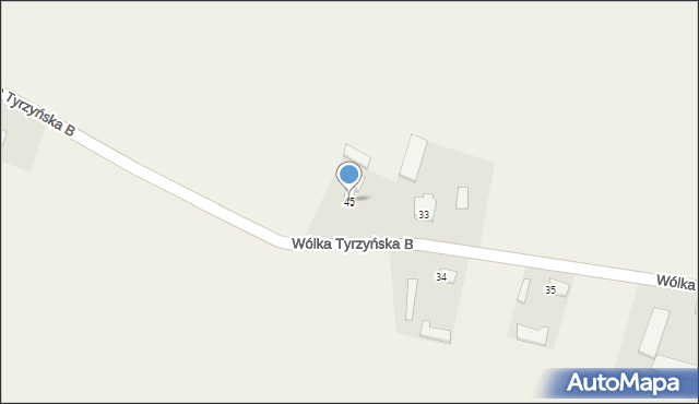 Wólka Tyrzyńska, Wólka Tyrzyńska, 45, mapa Wólka Tyrzyńska