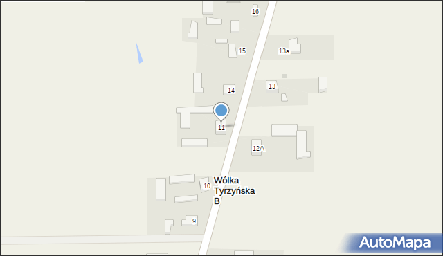 Wólka Tyrzyńska B, Wólka Tyrzyńska B, 11, mapa Wólka Tyrzyńska B