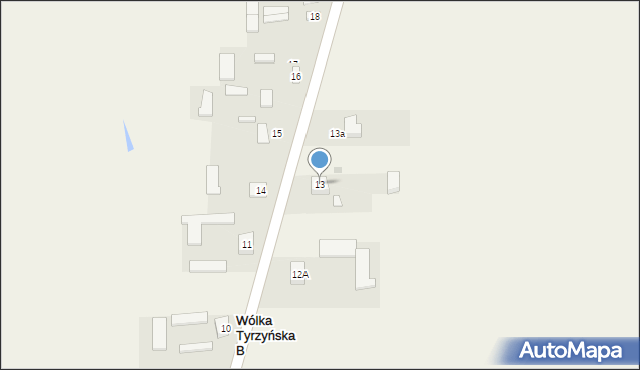 Wólka Tyrzyńska B, Wólka Tyrzyńska B, 13, mapa Wólka Tyrzyńska B
