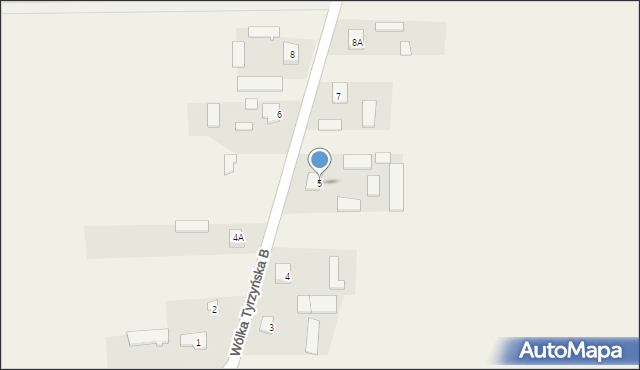 Wólka Tyrzyńska B, Wólka Tyrzyńska B, 5, mapa Wólka Tyrzyńska B