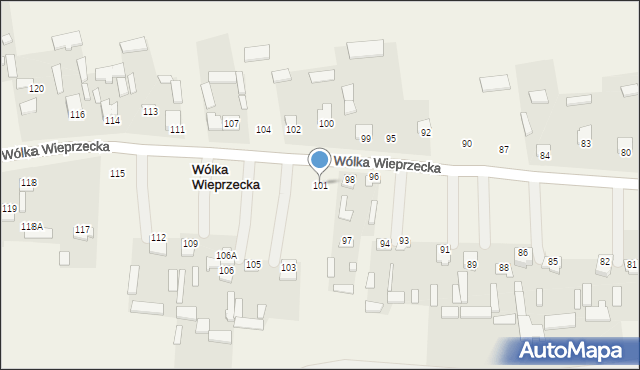 Wólka Wieprzecka, Wólka Wieprzecka, 101, mapa Wólka Wieprzecka