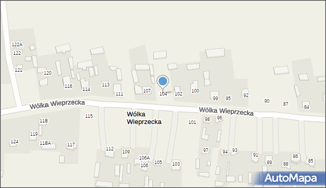 Wólka Wieprzecka, Wólka Wieprzecka, 104, mapa Wólka Wieprzecka