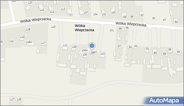 Wólka Wieprzecka, Wólka Wieprzecka, 105, mapa Wólka Wieprzecka