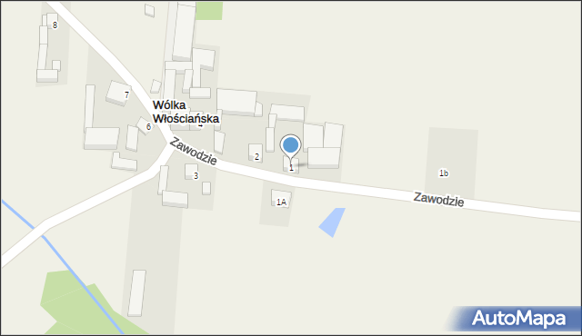 Wólka Włościańska, Wólka Włościańska, 1, mapa Wólka Włościańska