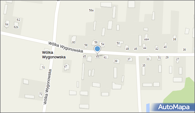 Wólka Wygonowska, Wólka Wygonowska, 43, mapa Wólka Wygonowska