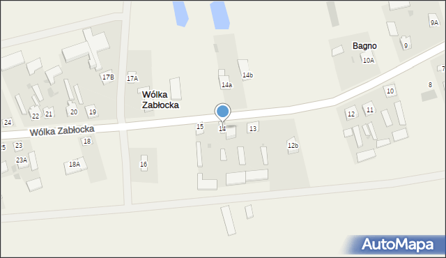 Wólka Zabłocka, Wólka Zabłocka, 14, mapa Wólka Zabłocka