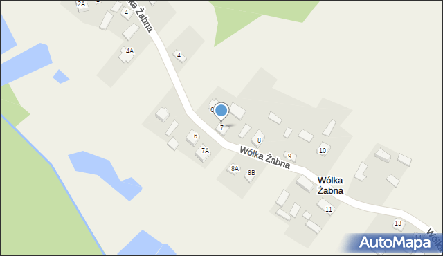 Wólka Żabna, Wólka Żabna, 7, mapa Wólka Żabna