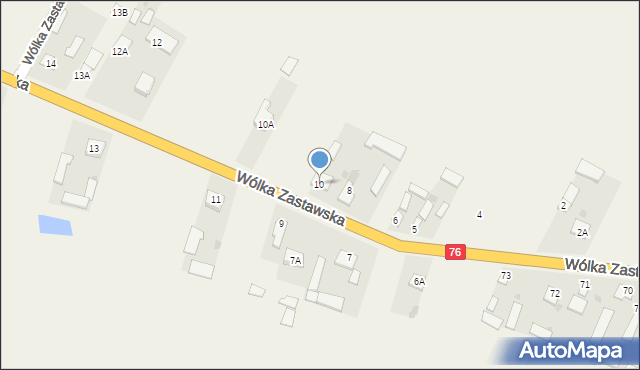 Wólka Zastawska, Wólka Zastawska, 10, mapa Wólka Zastawska