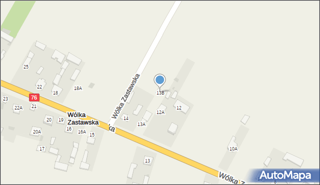 Wólka Zastawska, Wólka Zastawska, 13B, mapa Wólka Zastawska