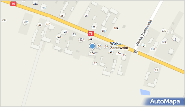 Wólka Zastawska, Wólka Zastawska, 20A, mapa Wólka Zastawska