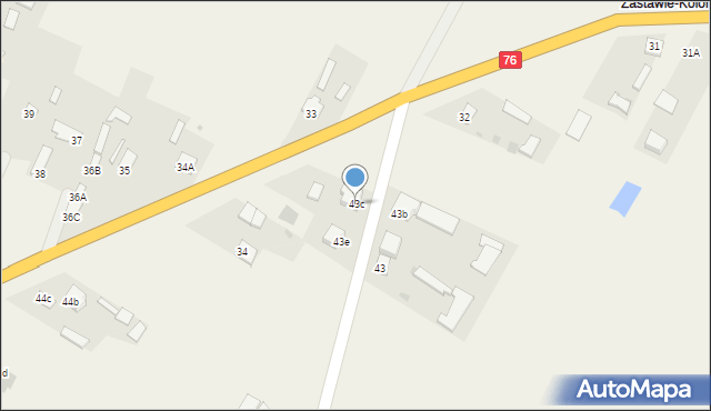 Wólka Zastawska, Wólka Zastawska, 43c, mapa Wólka Zastawska