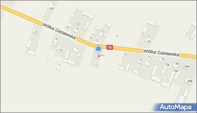 Wólka Zastawska, Wólka Zastawska, 6A, mapa Wólka Zastawska
