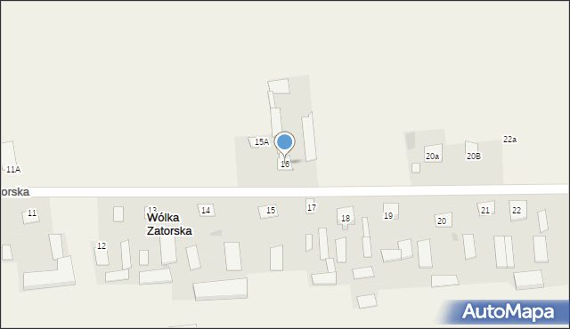 Wólka Zatorska, Wólka Zatorska, 16, mapa Wólka Zatorska