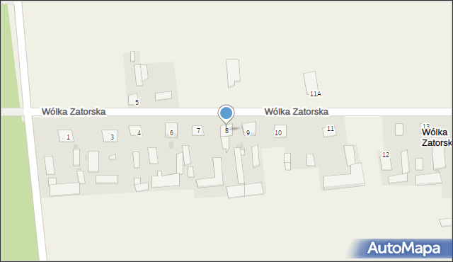 Wólka Zatorska, Wólka Zatorska, 8, mapa Wólka Zatorska