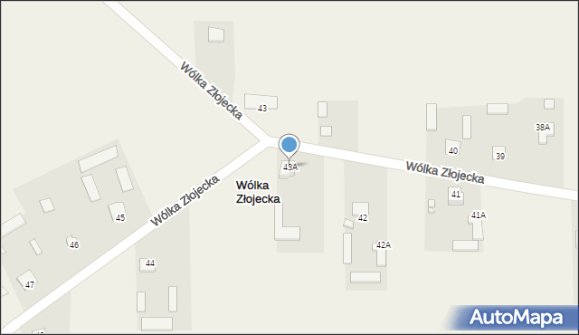 Wólka Złojecka, Wólka Złojecka, 43A, mapa Wólka Złojecka