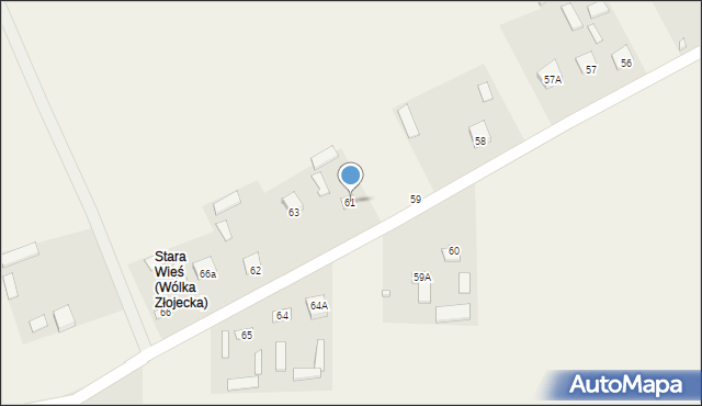 Wólka Złojecka, Wólka Złojecka, 61, mapa Wólka Złojecka