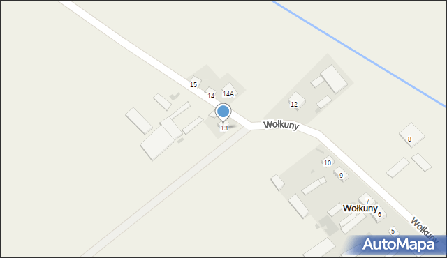 Wołkuny, Wołkuny, 13, mapa Wołkuny