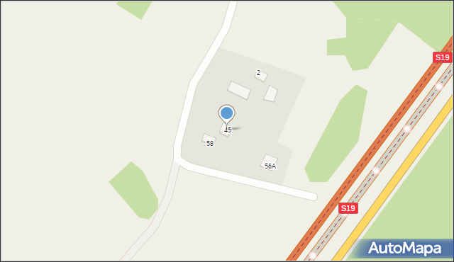 Wołkusze, Wołkusze, 45, mapa Wołkusze