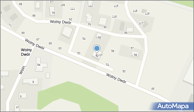 Wolny Dwór, Wolny Dwór, 52, mapa Wolny Dwór
