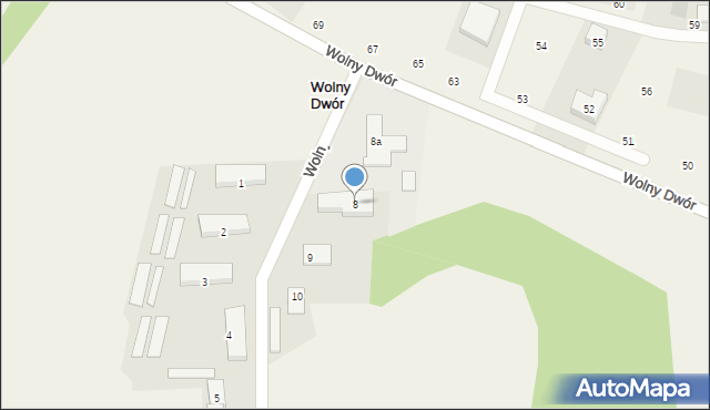 Wolny Dwór, Wolny Dwór, 8, mapa Wolny Dwór