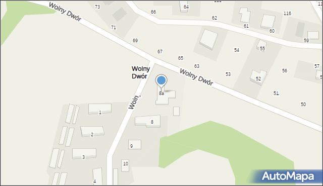 Wolny Dwór, Wolny Dwór, 8a, mapa Wolny Dwór