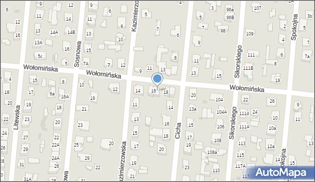 Wołomin, Wołomińska, 16A, mapa Wołomin