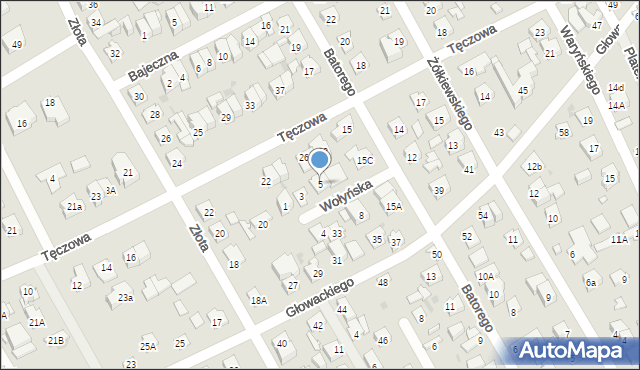 Wołomin, Wołyńska, 5, mapa Wołomin