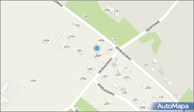 Wołuszewo, Wołuszewo, 140d, mapa Wołuszewo