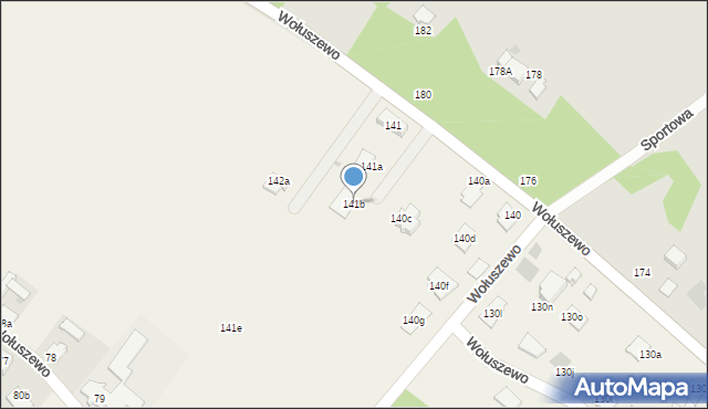 Wołuszewo, Wołuszewo, 141b, mapa Wołuszewo