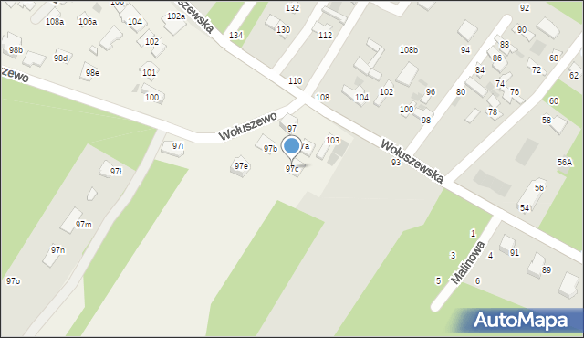 Wołuszewo, Wołuszewo, 97c, mapa Wołuszewo