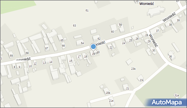 Wonieść, Wonieść, 19, mapa Wonieść