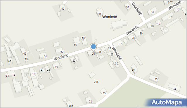 Wonieść, Wonieść, 25, mapa Wonieść