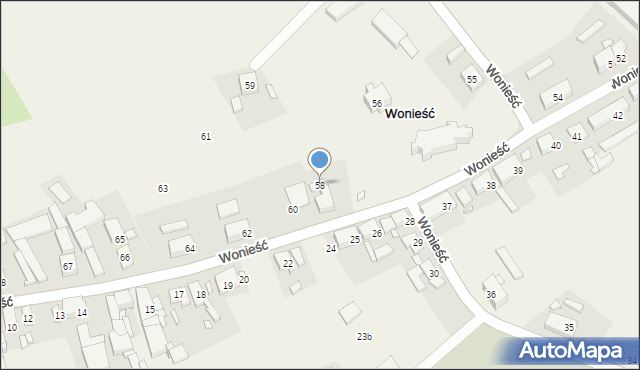 Wonieść, Wonieść, 58, mapa Wonieść
