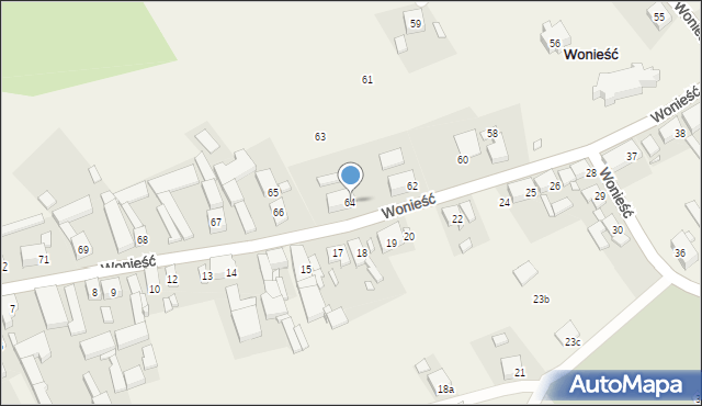 Wonieść, Wonieść, 64, mapa Wonieść
