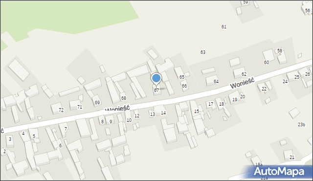 Wonieść, Wonieść, 67, mapa Wonieść