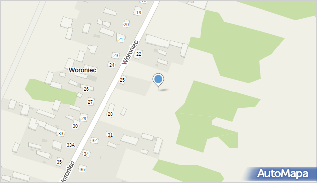 Woroniec, Woroniec, 25a, mapa Woroniec