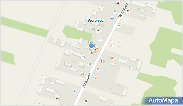 Woroniec, Woroniec, 30, mapa Woroniec