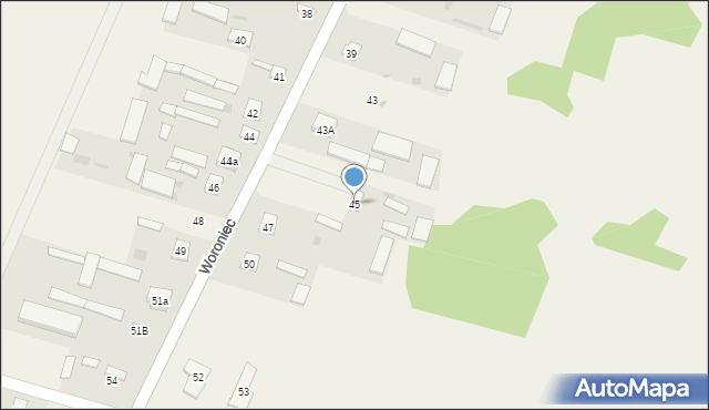 Woroniec, Woroniec, 45, mapa Woroniec