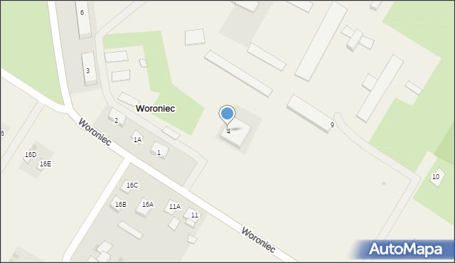 Woroniec, Woroniec, 4, mapa Woroniec