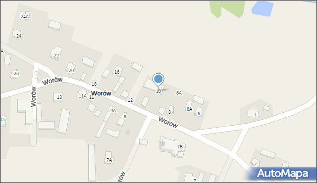 Worów, Worów, 10, mapa Worów