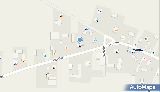 Worów, Worów, 28, mapa Worów